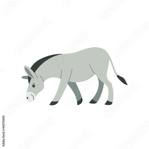 Cartoon donkey - cute character for children. Vector illustration in cartoon style.
