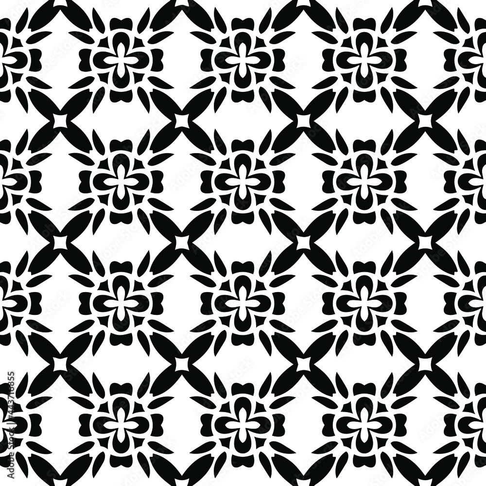 floral seamless pattern background.Geometric ornament for wallpapers and backgrounds. Black and white pattern. floral seamless pattern background.Geometric ornament for wallpapers and backgrounds. Black and white pattern.