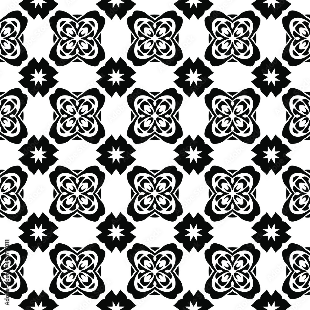 floral seamless pattern background.Geometric ornament for wallpapers and backgrounds. Black and white pattern. floral seamless pattern background.Geometric ornament for wallpapers and backgrounds. Black and white pattern.