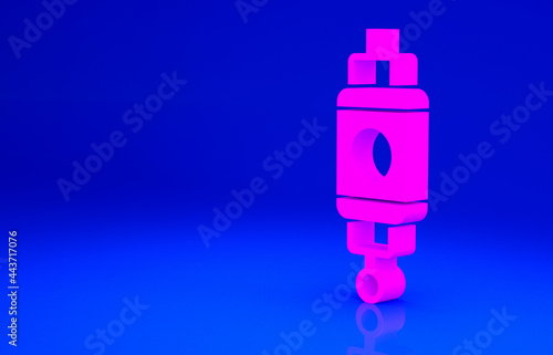Wallpaper Mural Pink Chinese paper lantern icon isolated on blue background. Minimalism concept. 3d illustration 3D render Torontodigital.ca