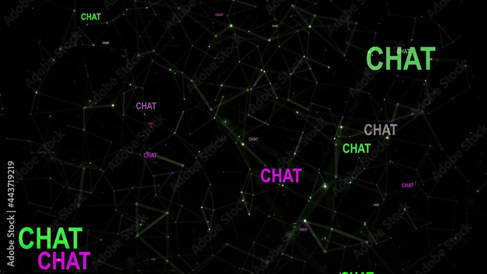 Chat text against network background Chat text against network background