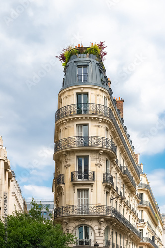 Fototapeta Paris, typical building rue Saint-Lazare, in the center of the french capital