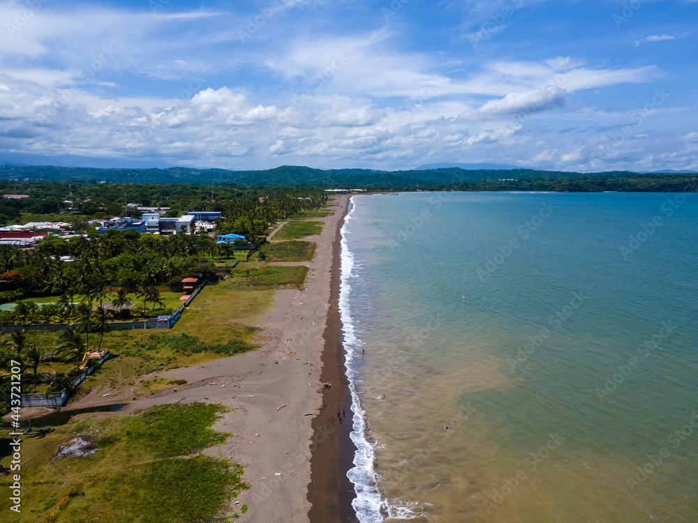 Beautiful aerial view of the beach of Costa Rica 