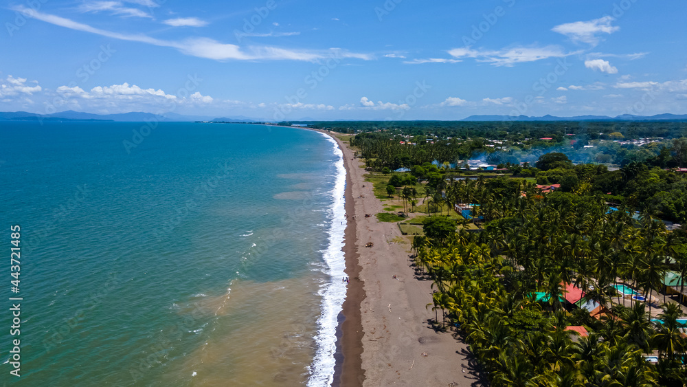 Beautiful aerial view of the beach of Costa Rica 
