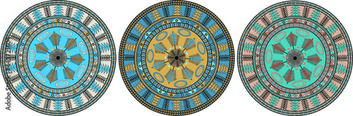 Mandala style nordic decoration with fir trees. Ornamental round pattern for print, textile, greeting card. 