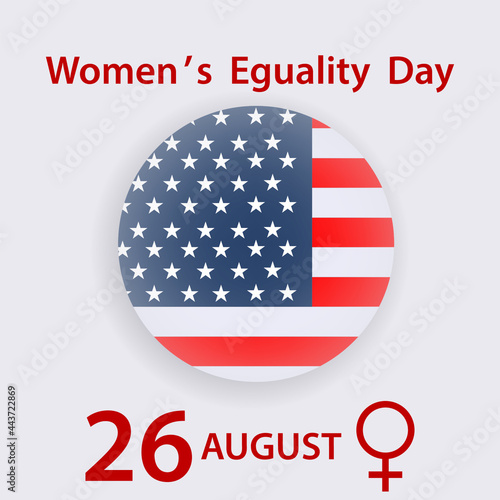 Round American flag icon - isolated on white background - vector. Women's Equality Day. 26 august