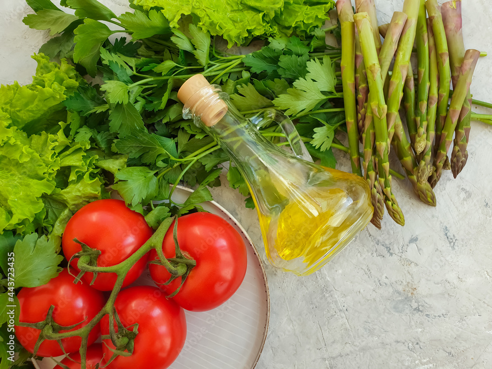fresh vegetables, tomato, oil background
fresh vegetables, tomato, oil background