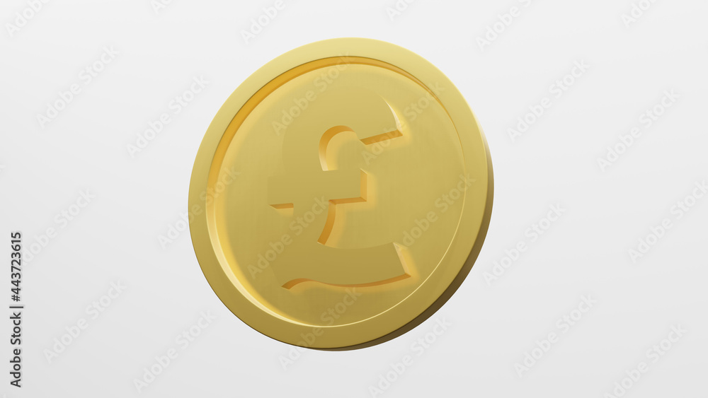 pound currency gold coin , 3D rendering pound currency gold coin , 3D rendering
