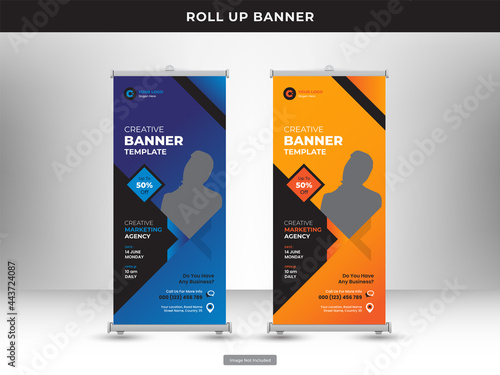 Corporate roll up banner or flyer social media post template
