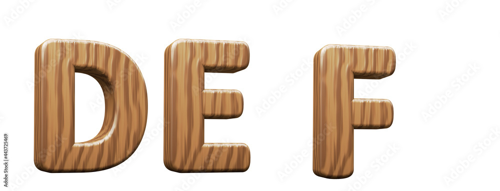 Chocolate alphabet. Letters d, e, f, in 3d render. Path save. Chocolate alphabet. Letters d, e, f, in 3d render. Path save.