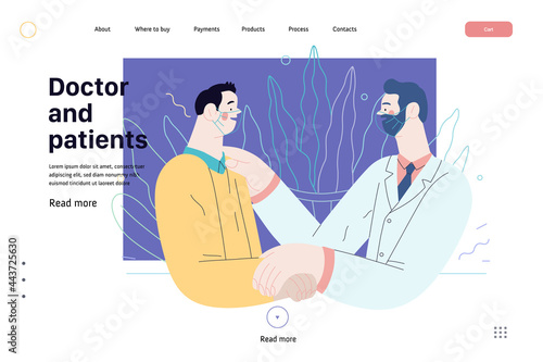 Doctor and patients - medical insurance web tamplate