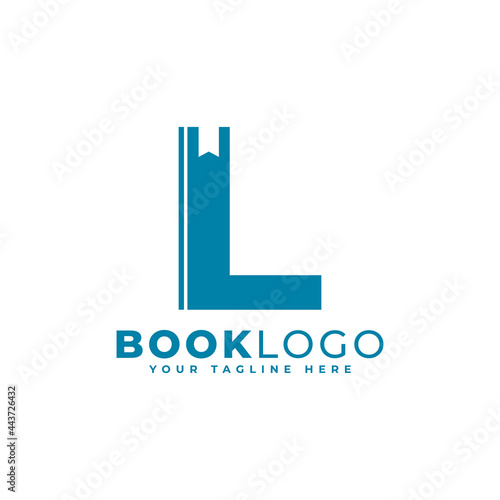 Letter Initial L Book Logo Design. Usable for Education, Business and Building Logos. Flat Vector Logo Design Ideas Template Element