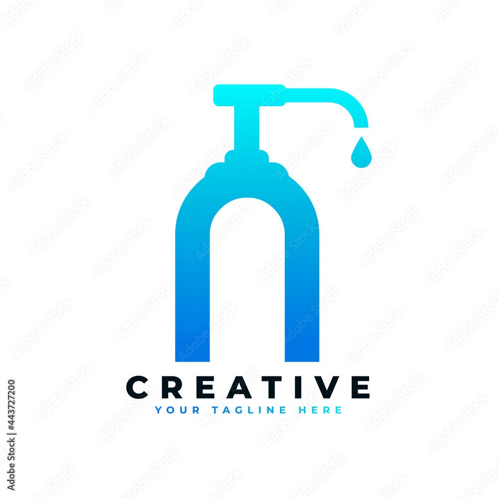 Antibacterial Hand Sanitizer Logo. Initial Letter N with Hand Sanitizer Logo. Antibacterial Hand Sanitizer Logo. Initial Letter N with Hand Sanitizer Logo.