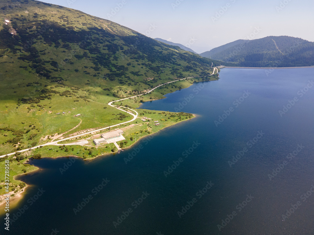 Obraz premium Aerial view of Belmeken Dam, Rila mountain, Bulgaria