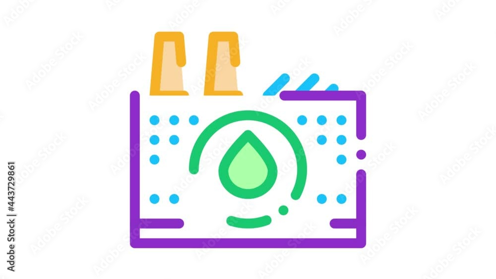 ecological industrial plant Icon Animation. color ecological industrial plant animated icon on white background ecological industrial plant Icon Animation. color ecological industrial plant animated icon on white background