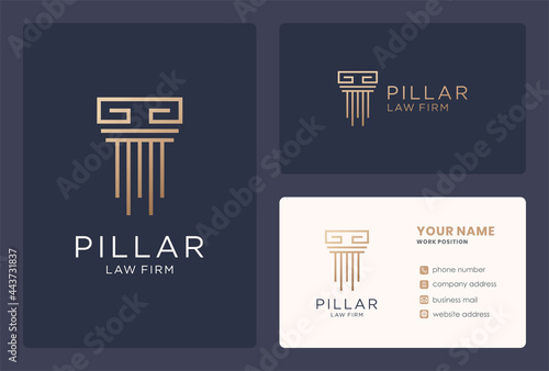 monogram pillar logo design for law firm business.