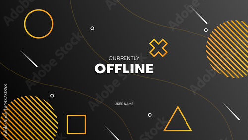 offline streaming banner background with geometric shapes in yellow and black color