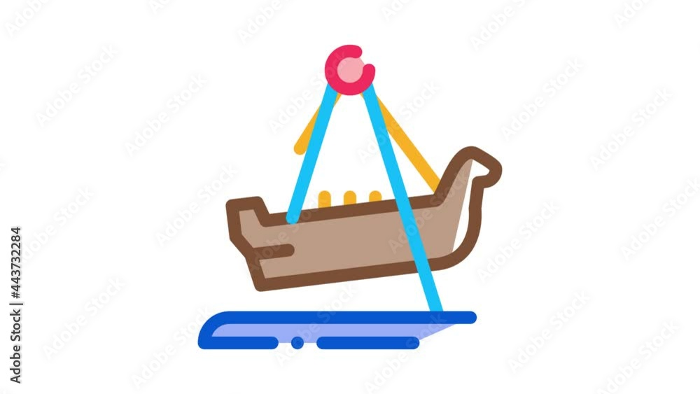 boat swing Icon Animation. color boat swing animated icon on white background boat swing Icon Animation. color boat swing animated icon on white background