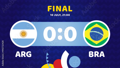 argentina vs brazil match vector illustration South america Football Copa America 2021 championship