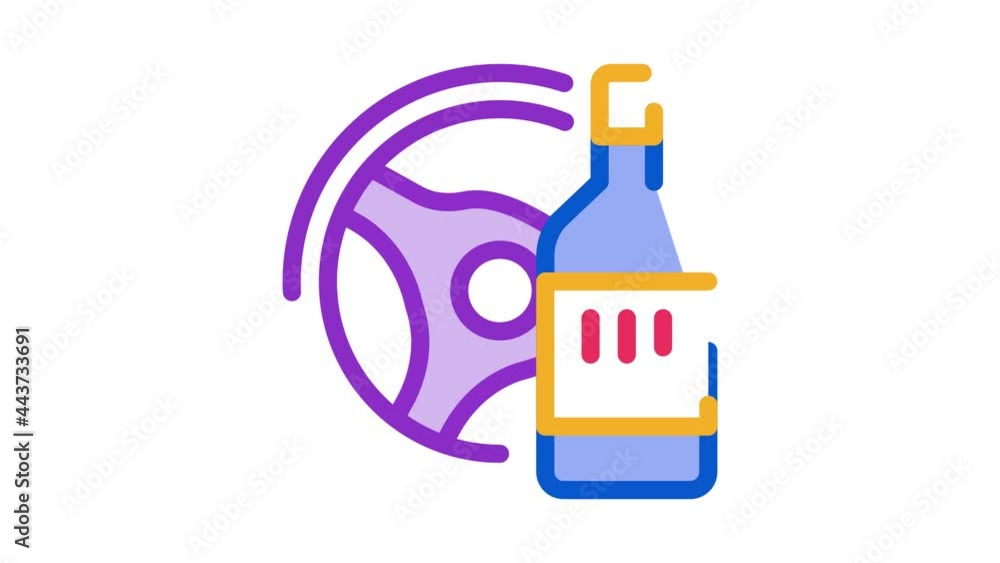 drunk driving Icon Animation. color drunk driving animated icon on white background drunk driving Icon Animation. color drunk driving animated icon on white background