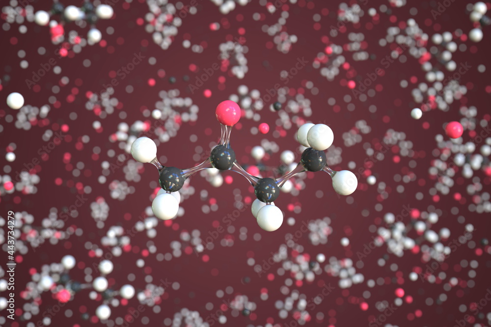 Mek molecule made with balls, scientific molecular model. Chemical 3d rendering Mek molecule made with balls, scientific molecular model. Chemical 3d rendering