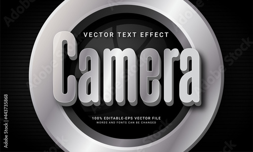 Camera editable text effect with photography theme