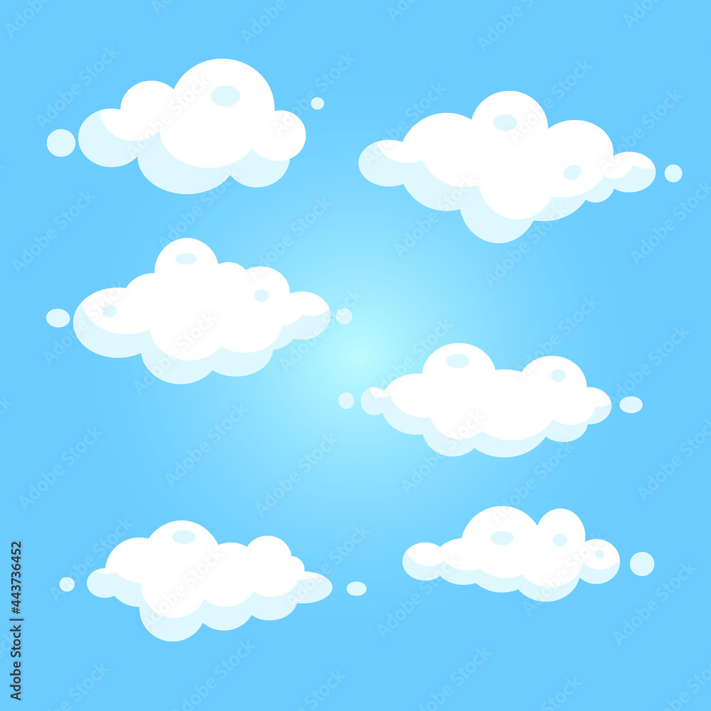 Flat design cloud pack. - Vector. Flat design cloud pack. - Vector.