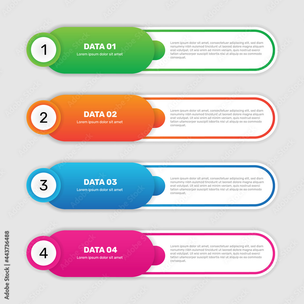 Gradient table of contents infographic. - Vector.