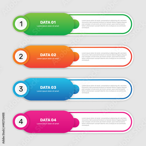 Gradient table of contents infographic. - Vector.