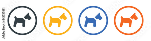 Dog icon set. Pet symbol vector illustration.