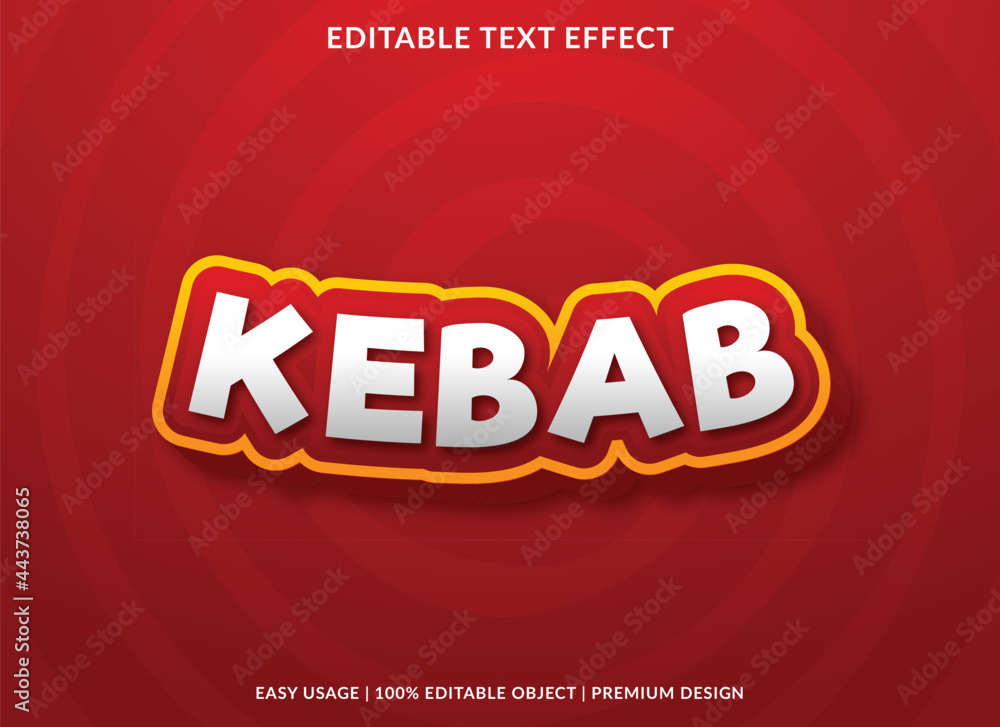 kebab editable text effect with bold and modern style use for business brand and logo