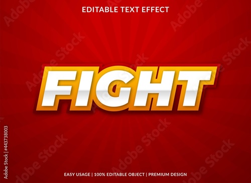 fight editable text effect with bold and modern style use for business brand and logo