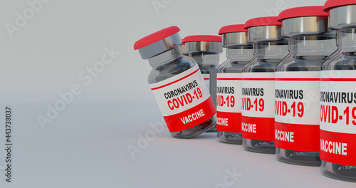 3D rendering vaccine for injection to prevent coronavirus covid-19.