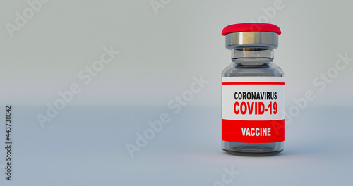 3D rendering  Coronavirus covid-19 Vaccine bottle for protect your virus.