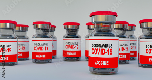 3D rendering vaccine for injection to prevent coronavirus covid-19.