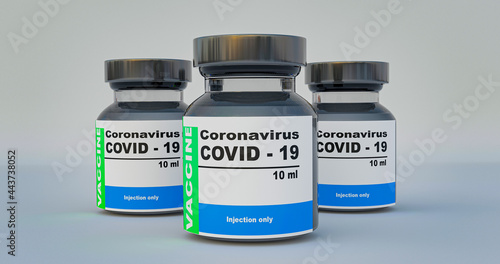 3D rendering vaccine for injection to prevent coronavirus covid-19