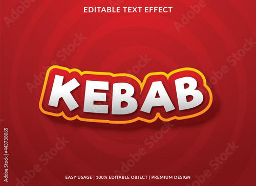kebab editable text effect with bold and modern style use for business brand and logo