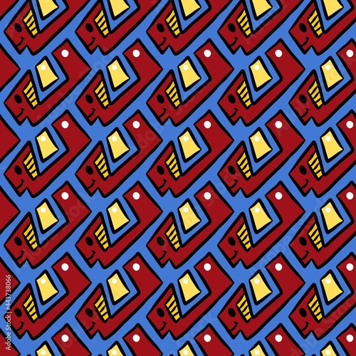 seamless pattern of cute monster cartoon