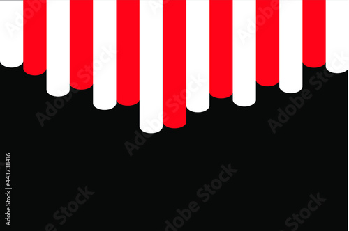 Fototapeta Naklejka Na Ścianę i Meble -  Red and white striped shop tent background. Seamless vector illustration pattern.