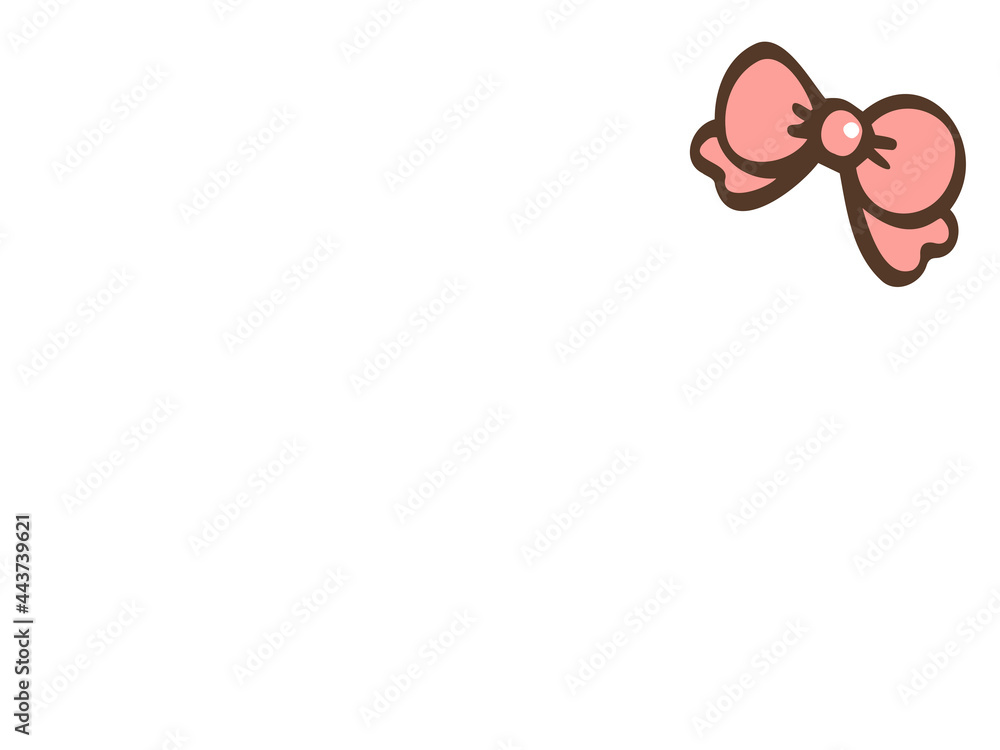 かわいいピンク色のリボンのフレーム 手書きイラスト Stock Vector Adobe Stock