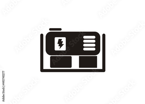 Generator simple illustration in black and white.