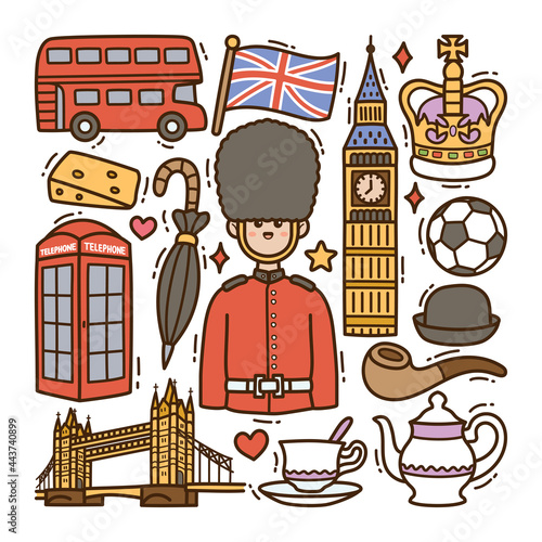 England Doodle Illustration