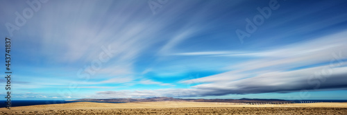 Panorama of stony desert in the canary islands