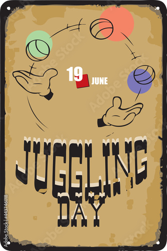 Vintage sign Juggling Day