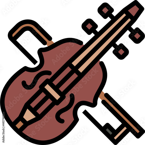 violin color outline icon