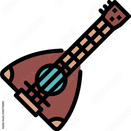 balalaika color outline icon