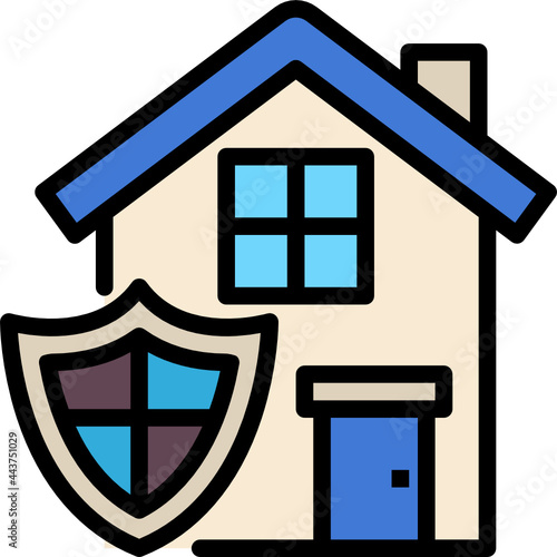 home security color outline icon