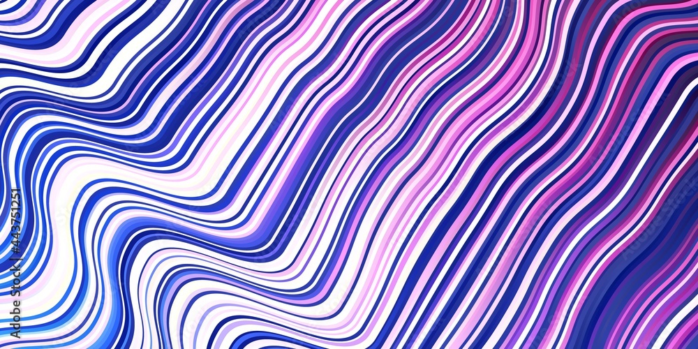 Fototapeta premium Light Pink, Blue vector background with wry lines.
