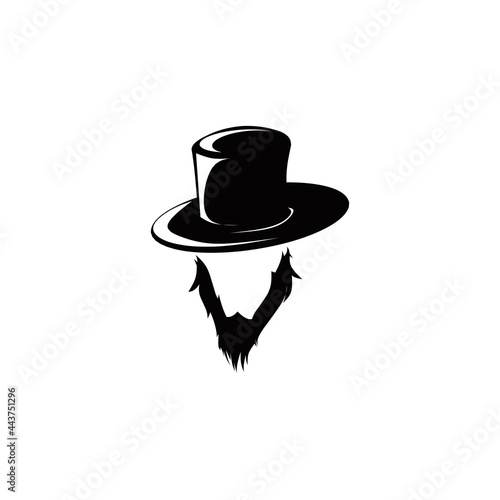 beard and hat male logo or symbol