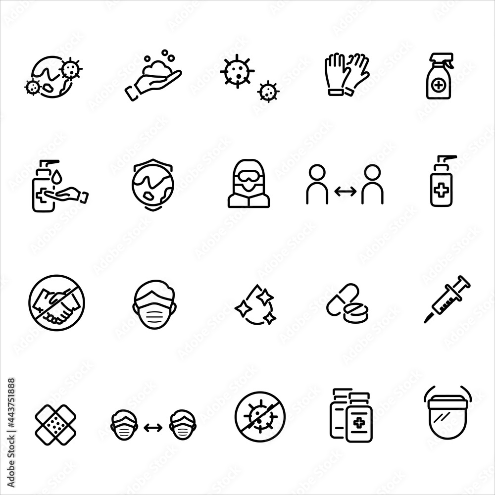 Pandemic Related Icon in trendy outline style isolated on white background. 
Pandemic Related symbol for your web site design, logo, app, UI.
 Vector illustration. Editable vector.